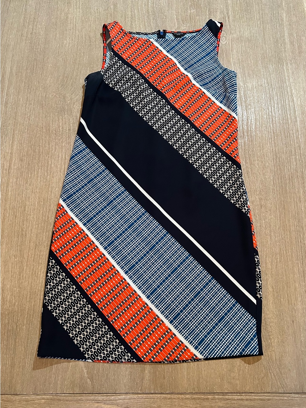 Ann Taylor Sleeveless Diagonal Geometric Print Sheath Dress Size 00P